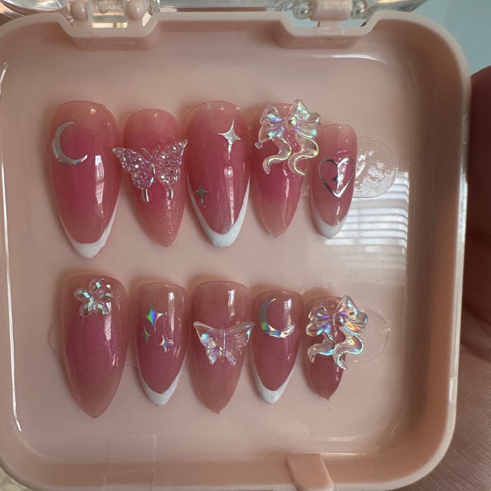Handmade butterfly jelly gel pressons